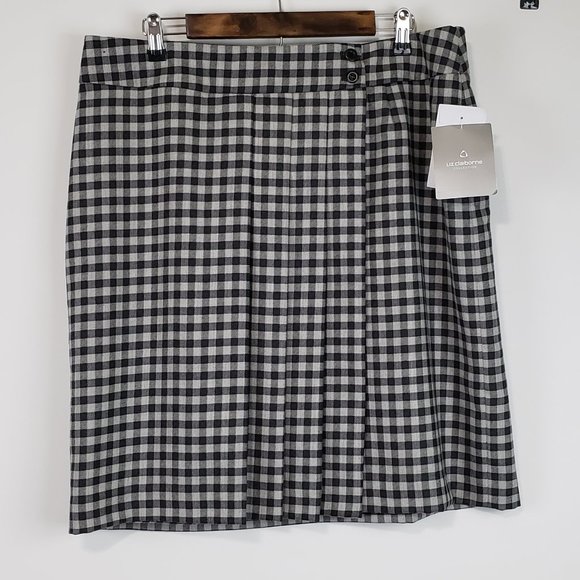 Liz Claiborne Dresses & Skirts - Liz Claiborne Black White Gingham Skirt Size 16